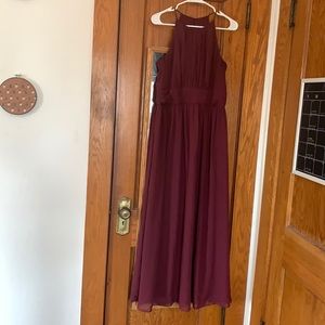 David’s Bridal wine bridesmaid dress